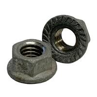 3/8"-16 Serrated Hex Flange Locknut, Coarse, HDG